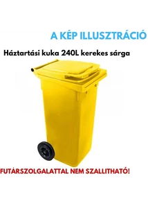 Háztartási kuka kerékkel, műanyag 240L sárga