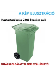 Háztartási kuka kerékkel, műanyag 240L zöld