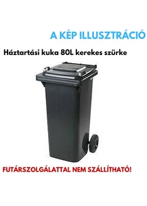 Háztartási kuka kerékkel, műanyag 80L szürke