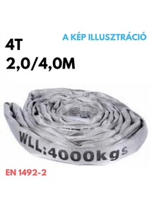 Emelőkötél-körkötél EN1942-2 teherbírás: 4T, hosszúság: 2,0/4,0m
