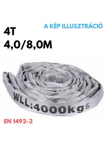 Emelőkötél-körkötél EN1942-2 teherbírás: 4T, hosszúság: 4,0/8,0m
