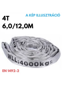 Emelőkötél-körkötél EN1942-2 teherbírás: 4T, hosszúság: 6,0/12,0m