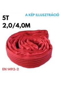 Emelőkötél-körkötél EN1942-2 teherbírás: 5T, hosszúság: 2,0/4,0m