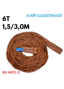 Emelőkötél-körkötél EN1942-2 teherbírás: 6T, hosszúság: 1,5/3,0m
