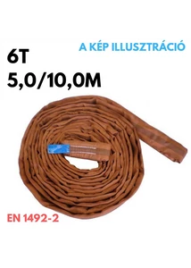 Emelőkötél-körkötél EN1942-2 teherbírás: 6T, hosszúság: 5,0/10,0m