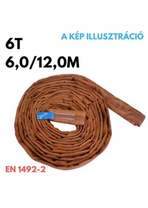 Emelőkötél-körkötél EN1942-2 teherbírás: 6T, hosszúság: 6,0/12,0m