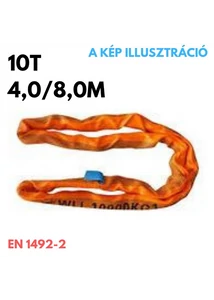 Emelőkötél-körkötél EN1942-2 teherbírás: 10T, hosszúság: 4,0/8,0m