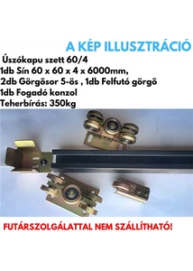 Kaputechnika- Úszókapu szett 60/4 (6m-es sín+2görgő+felfutó+fogadó) 350kg Teherbírás