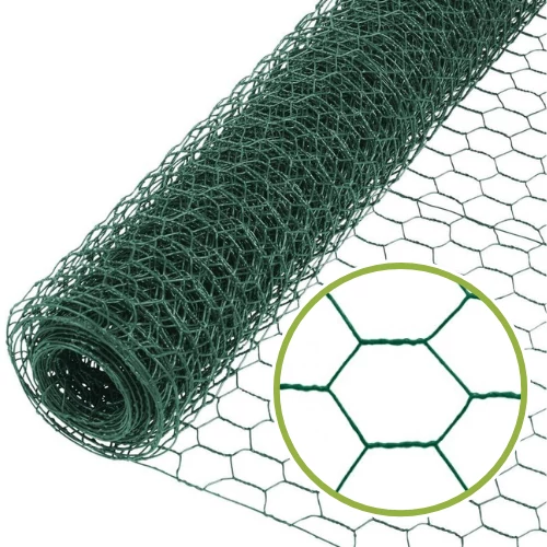 Horganyzott és PVC bevonatos csibefonat, 100 cm magas, 25x25 mm osztás, 1 mm huzalvastagság, 25 m hosszú tekercsben. Ideális választás kisállatkerítésekhez, baromfihálóként és kertvédelemre.