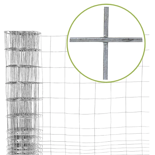 Vadháló ponthegesztett, magasság: 100cm, 10/15cm, anyagvastagság: 2mm, 70g/m2 feletti horganyzással, saját gyártású (50m)