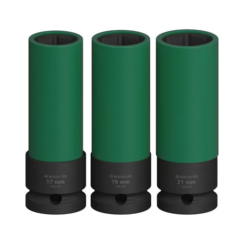 Bosch Pro Impact 3 részes 1/2" extra hosszú dugókulcs készlet műanyag borítással
