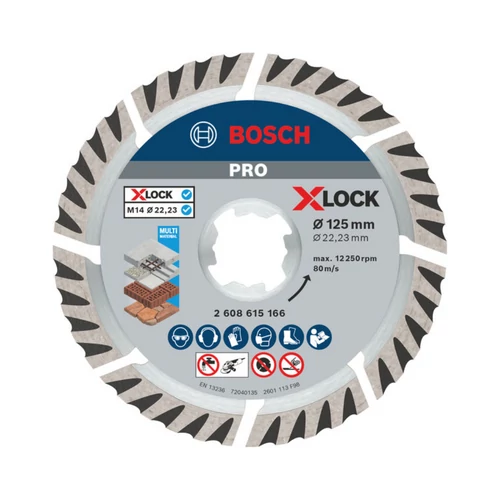 Bosch Pro MultiMaterial gyémánt vágókorong 125×22 mm X-LOCK