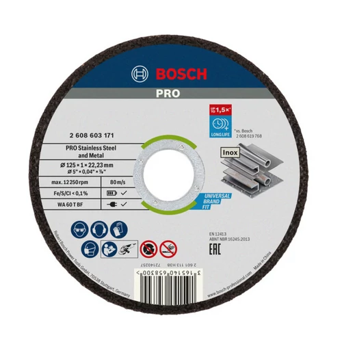Bosch vágókorong fémhez és inoxhoz 125×1 mm (2608626113)