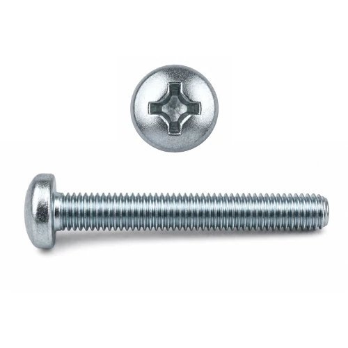 D-fejű kereszthornyos csavar M2,5x10 mm DIN7985 4.8 horganyzott termék fotó