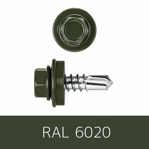 Önfúrós hatlapfejű csavar 4,8x19 DIN7504/K EPDM RAL6020 krómzöld