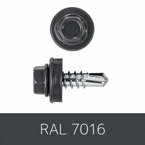 Önfúrós hatlapfejű csavar 4,8x19 DIN7504/K EPDM RAL7016 antracitszürke