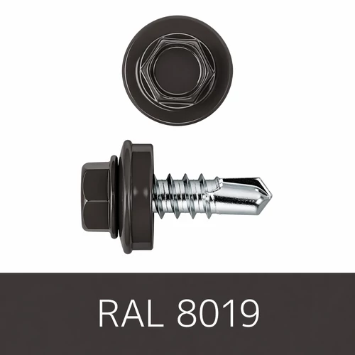 Önfúrós hatlapfejű csavar 4,8x19 DIN7504/K EPDM RAL8019 szürkésbarna