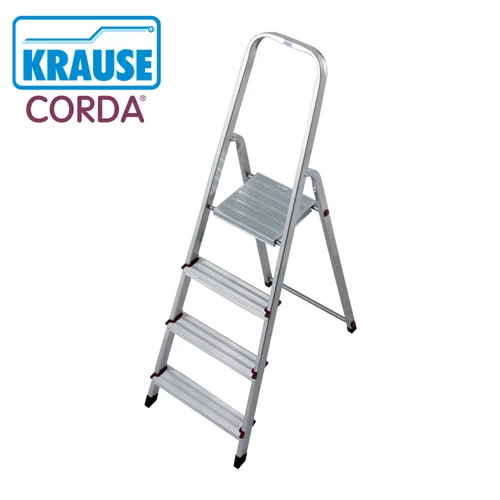 KRAUSE Corda háztartási létra 1x04 fokos – alumínium, 4 fokos létra