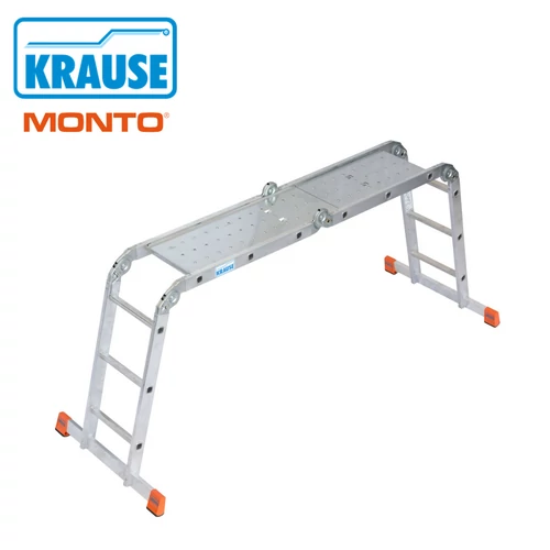 KRAUSE MultiMatic 4x3 csuklós létra acéllemez dobogóval