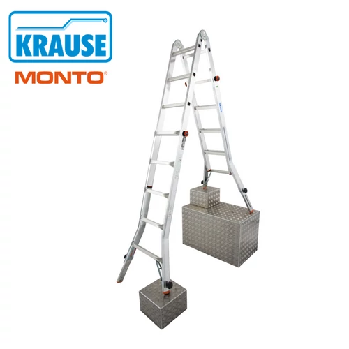 KRAUSE Monto TeleVario teleszkópos csuklólétra 4x5 fokos – szárhosszabbítókkal