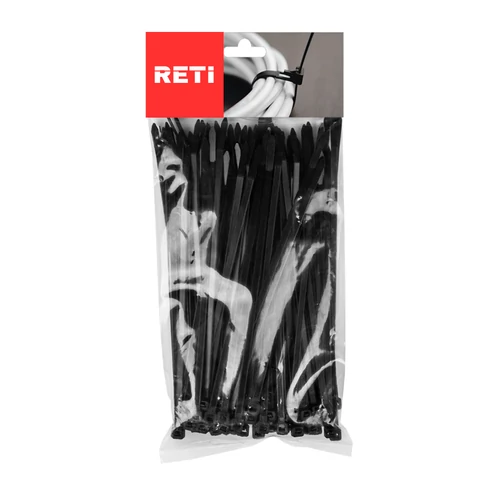 Oldható kábelkötegelő 3,6×100 mm fekete 100 db
