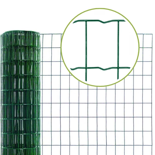 Europlast horganyzott ponthegesztett tekercses kerítés PVC-bevonattal, 180 cm, 100×50 mm osztás, 2,2 mm anyagvastagság, 25 m tekercs