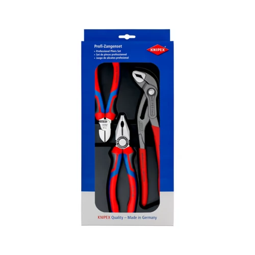 KNIPEX mechanikai fogókészlet – 3 részes: kombinált fogó, Cobra® vízpumpafogó, oldalcsípőfogó