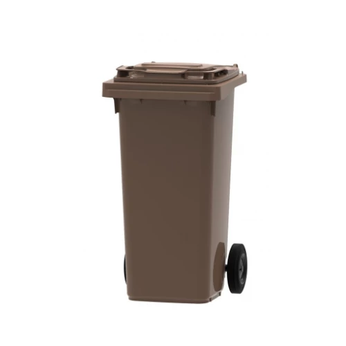 Háztartási kuka kerékkel, 240 literes, barna