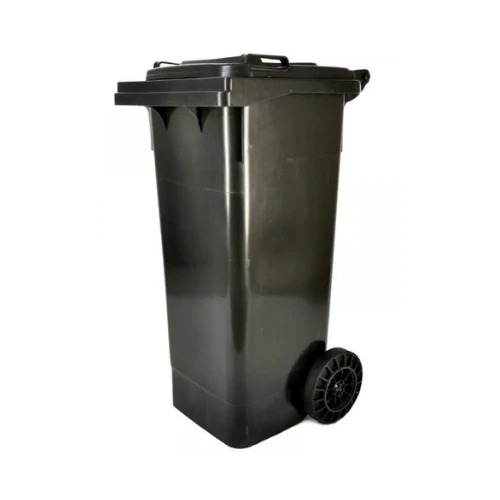 Háztartási kuka kerékkel, 80 literes, fekete