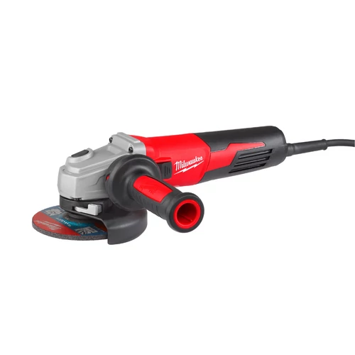 Milwaukee AGV 13-125 XE 1250 W sarokcsiszoló AVS rezgéscsillapító oldalfogantyúval és csúsztatható kapcsolóval, vezetékes kivitel
