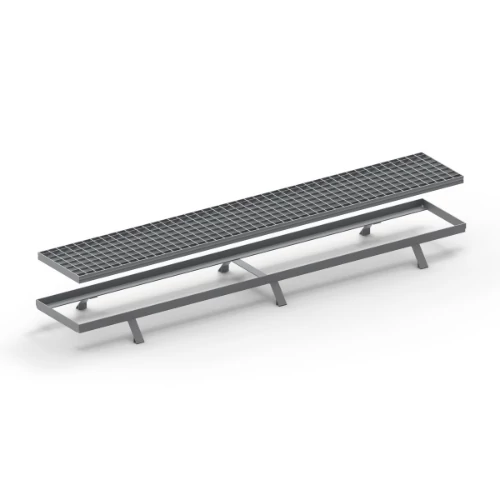 Folyókarács 250×1500 mm, 25×3 mm főborda, 33×33 mm bordaosztás