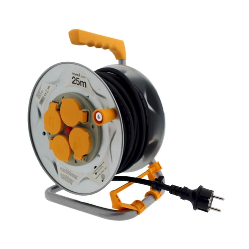 UltraTech kábeldob 25m fém dob kábelvezető H07RN-F 3x1,5 IP44