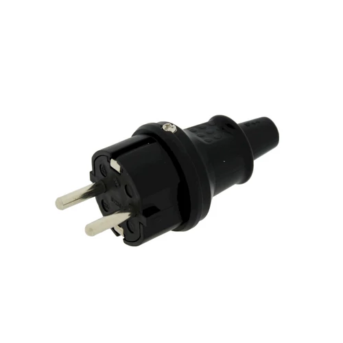 UltraTech földelt gumi dugvilla IP44 fekete 16A 250V