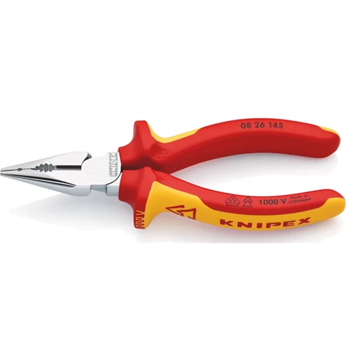 KNIPEX szigetelt hegyes kombinált fogó 145 mm, VDE tanúsítással – 08 26 145