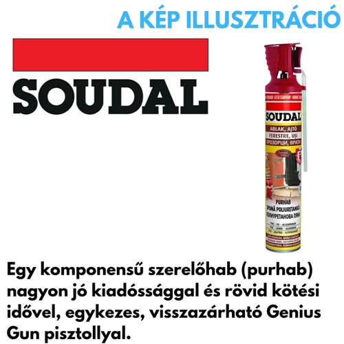 Soudal ablak-ajtó kézi nyári purhab 750ml /Egy komponensű szerelőhab