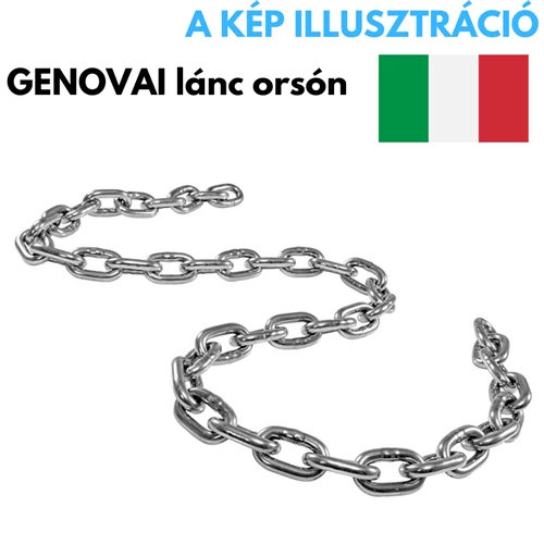 Genovai lánc orsón 3,4 mm (18) horganyzott acélból, 150 kg teherbírással, 50 m hosszban