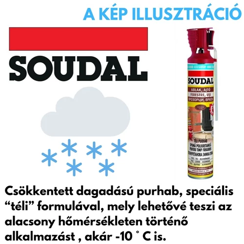 Soudal ablak-ajtó kézi purhab téli -10fokig 750ml