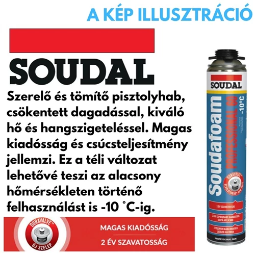 Soudal Soudafoam Professional téli pisztolyhab -10fokig 750ml