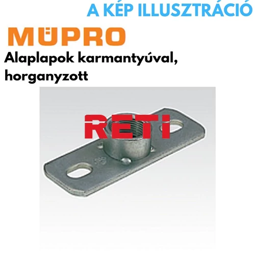 Müpro alaplap M10 horganyzott acélból, korrózióálló és erős rögzítési megoldás szerelési és építési feladatokhoz.