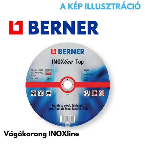 BERNER vágókorong inox 115x1mm