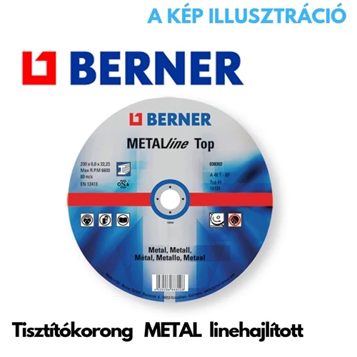 BERNER tisztító korong 115x6x22 mm sarokcsiszolóhoz