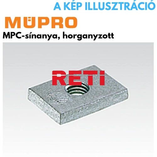 Müpro kettős sínanya M10 38/24–40/120 profilhoz horganyzott