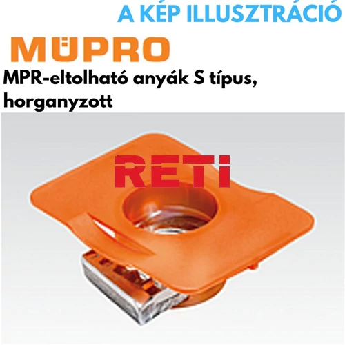 Müpro MPC eltolható anya M8 38/80 rendszersínhez horganyzott