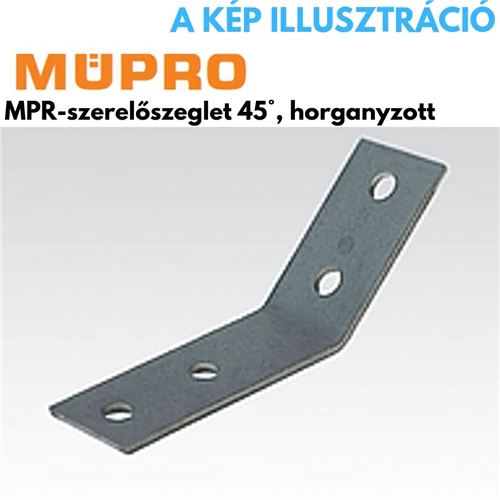 Müpro MPR szerelő szeglet 45-fok 41/21-41/124 profilhoz, horganyzott