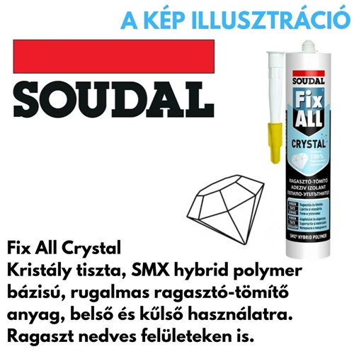 Soudal Fix-All Crystal ragasztó transzparens 290ml