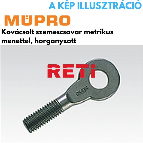 Müpro erősített szemescsavar M10×22 mm horganyzott