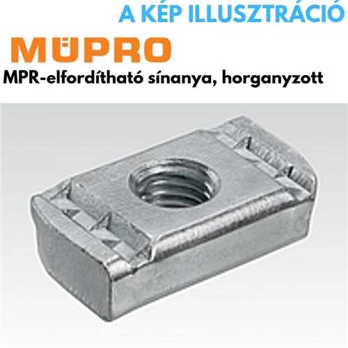Müpro MPR elfordítható sínanya M12 horganyzott