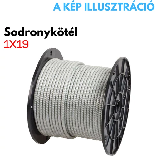 Sodronykötél horganyzott 2,0mm 200m T1x19 EN 12385-4 DIN3053