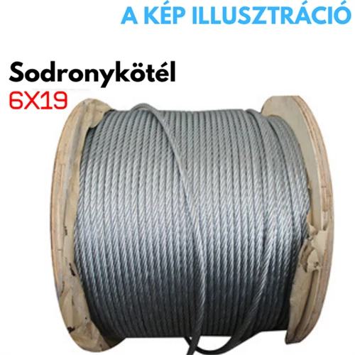 Sodronykötél horganyzott 6,0mm 100m T6x19 +FC EN 12385-4