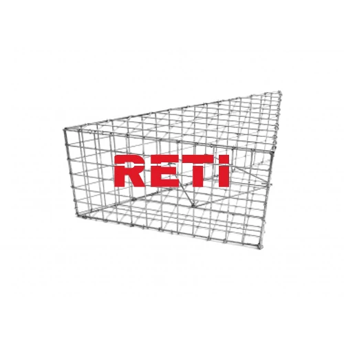 Gabion Triangel kosár, 600×848×300 mm, háromszög alak, 50×50 mm rács, 3,5 mm huzalvastagság